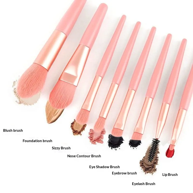 Mini Makeup Brushes Set Soft Synthetic Bristle Portable Cosmetic Brush Kit with Storage Pouch for Blush Eyeshadow Face Makeup — image 2