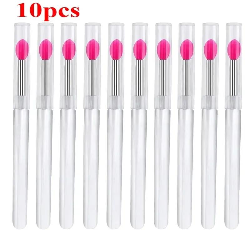 3/5/10Pcs Soft Silicone Lipstick Brush Lip Stick Applicator Portable Clear Handle Clean Microbrush Lipgloss Beauty Tool — image 17