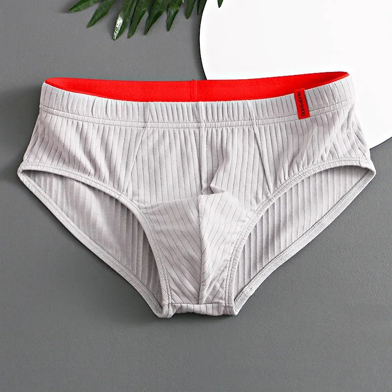1/3 STK Herrbyxor Mellan midja Elastisk Mjuk Andas Antiseptisk U konvex randig Enfärgad Casual Herrkalsonger underkläder män — image 30