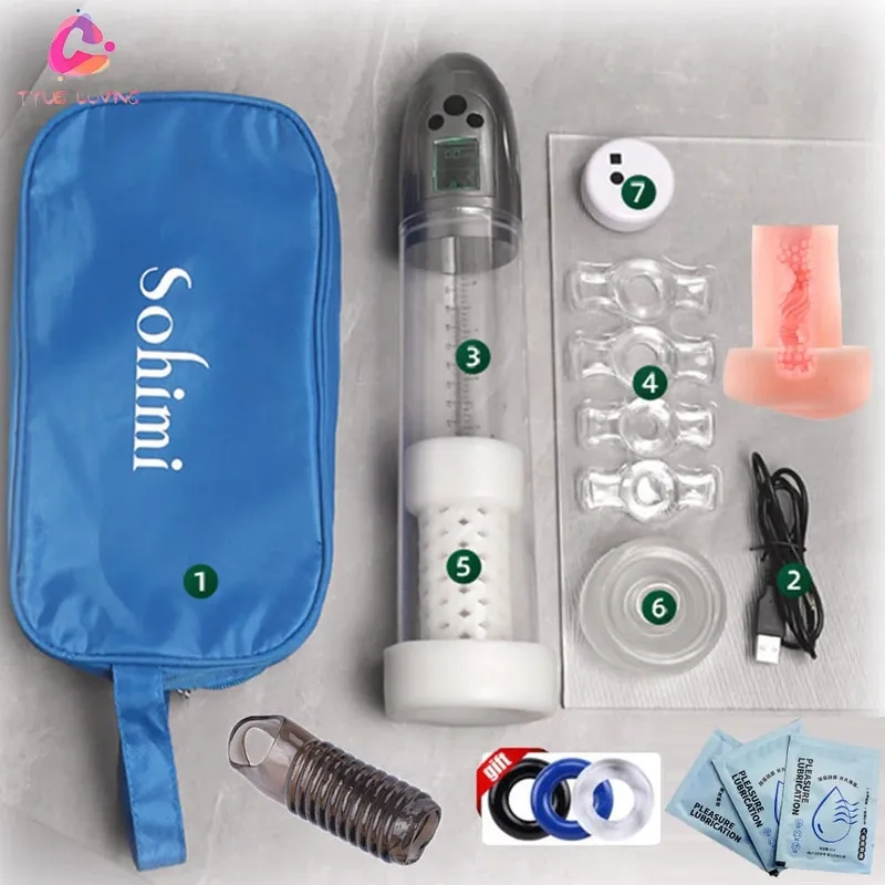 Electric Penis Pump Men Enhanced Erections Enhancement Pump Rechargeable Vacuum Penis Cock Pump Enlarger Pump Improved Erection