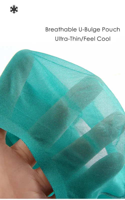 Herr Ice Silk Seamless Ultra-Tunn Underkläder Transparent Snabbtork Sexiga Pouch Trosor Man Seamless Andningsbara Trosor Kalsonger — image 6
