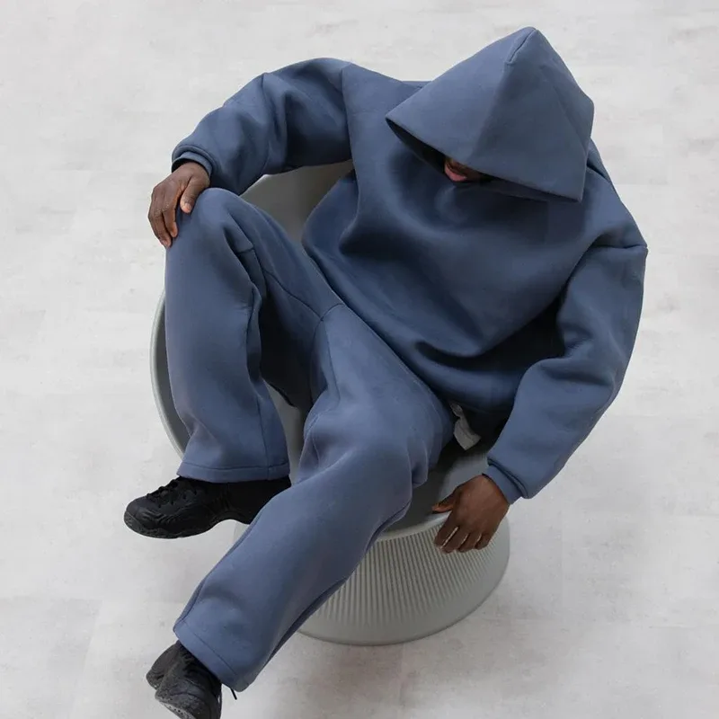Male Autumn New 2 Piece Set Casual Solid Couple's Hooded Sweatshirt Loose Sweatpants Jogging Sweatshirt Pantalon Outfits Suits — image 5