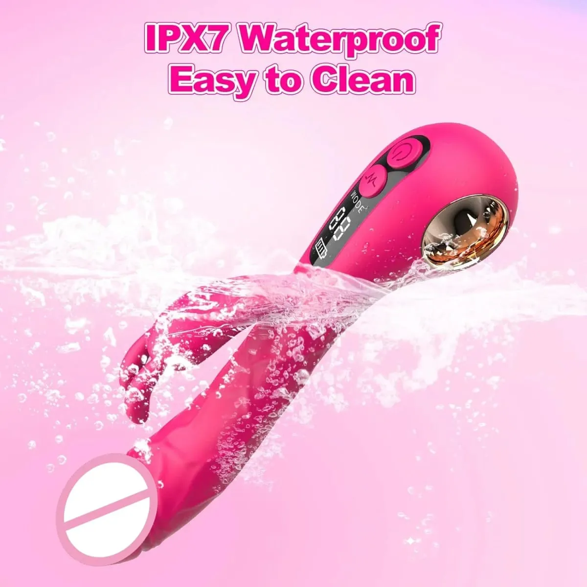 נקבה תצוגת LCD ארנב אוזן רטט דגדגן פטמת Gspot להקניט דילדו ממריץ נרתיק אוננות צעצועי מין לנשים זוג