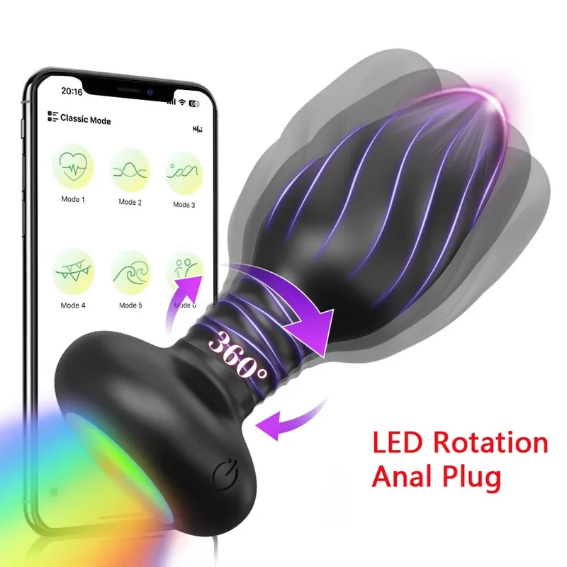 APP Control Rotation Butt Plug Anal Vibrator για άνδρες Γυναίκες 360° Wiggle Prostate Massager Πρωκτικό βύσμα για Gay Sex Toy για άνδρες — image 10