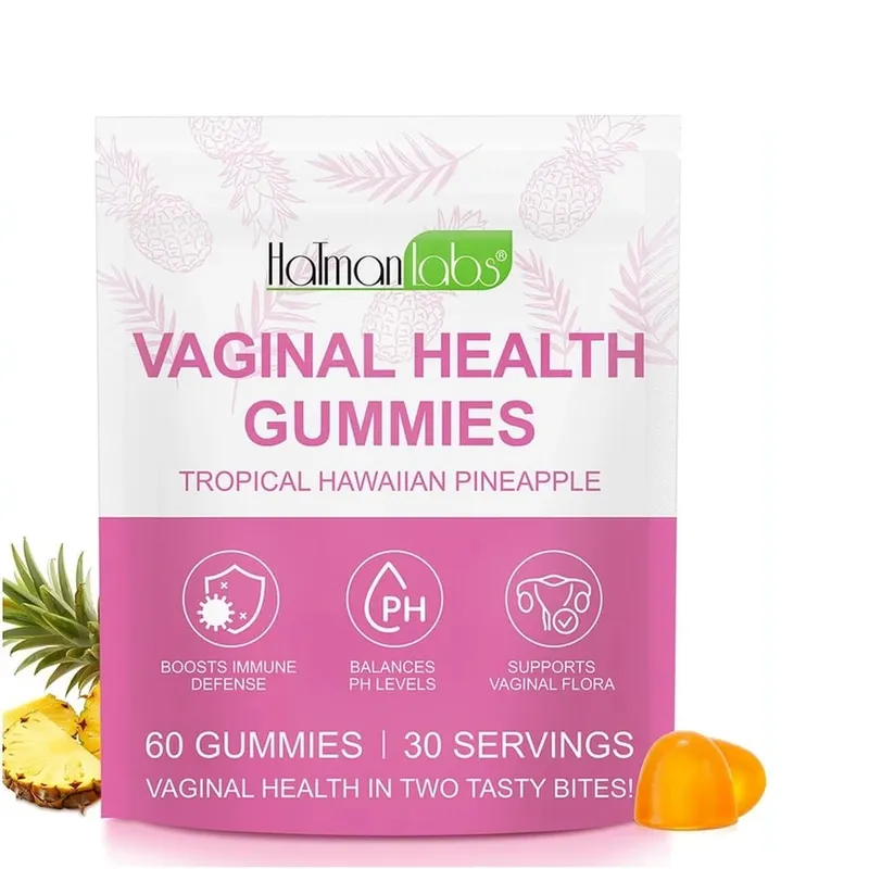 HolmanLabs Vaginális Egészségügyi gumicukor C-vitaminnal és probiotikumokkal támogatja a hüvelyflórát, segít kiegyensúlyozni a pH-szintet 60 gumicukor