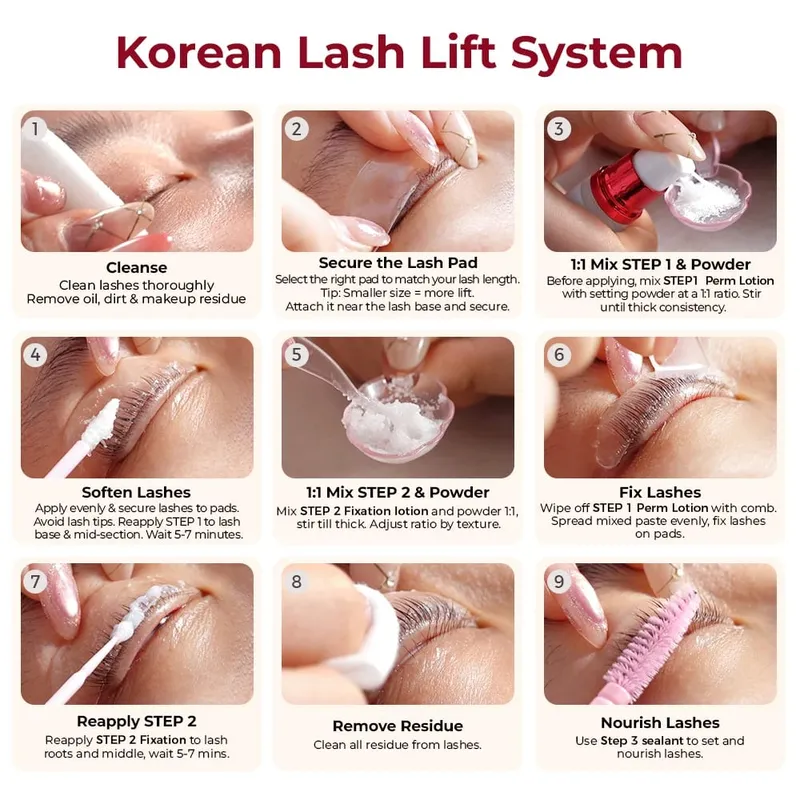 Système coréen de levage rapide des cils, sans colle, camélia, stratification des sourcils, Kit complet de maquillage, cosmétiques — image 6