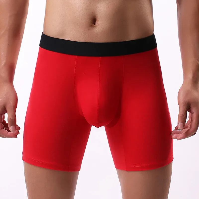 Boxershorts för män Casual Sport Förlängda bomullsunderkläder Slitstarka trunk U Convex Pouch Kalsonger Boxershorts Underkläder — image 2