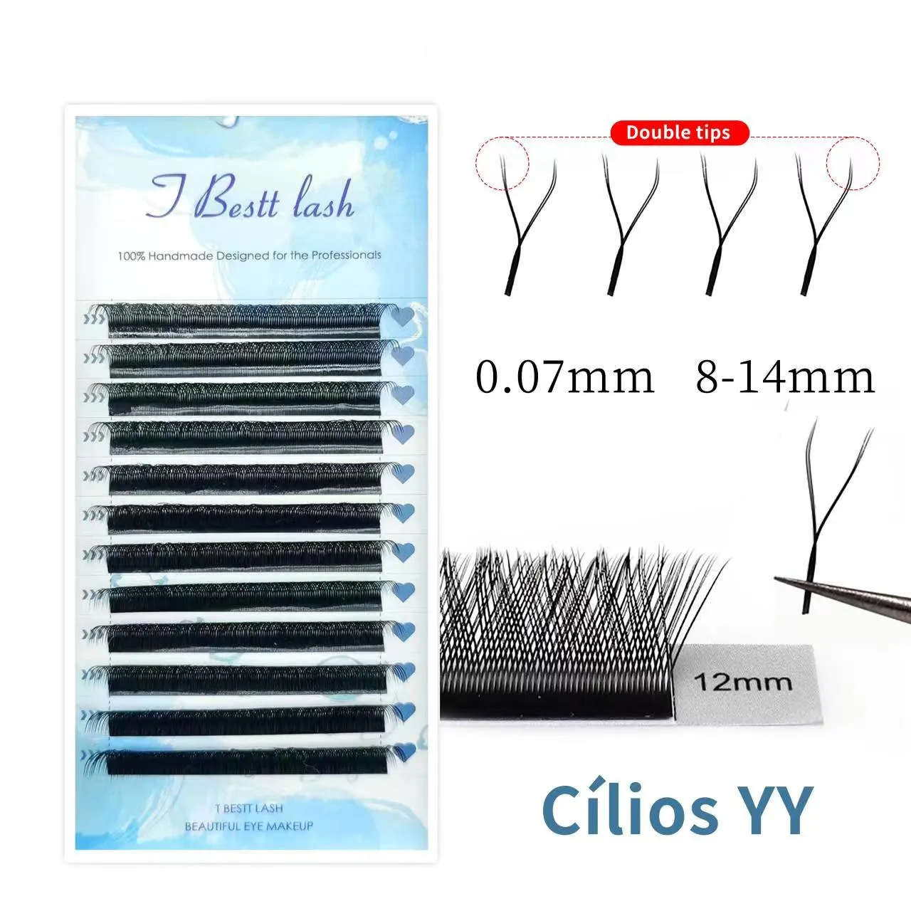 Tbestt 5D-W Shaped Eyelash Extension Premade Volume Fans Clover W Style Lashes False Mink Μαλακό Εύκολο Φινίρισμα Βλεφαρίδων — image 6