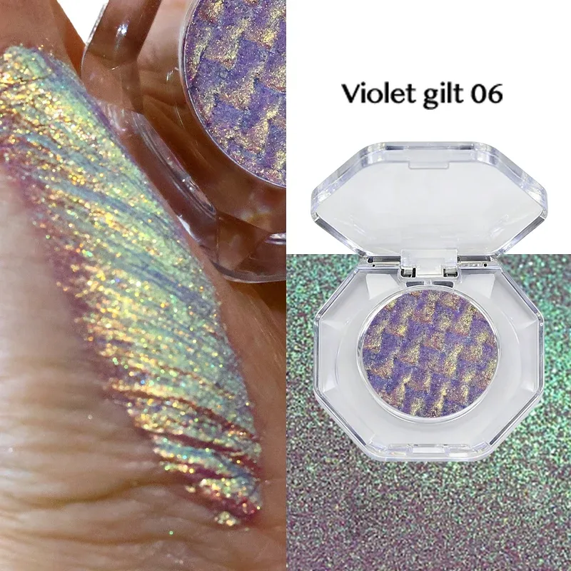 Alluring Chameleon Wet Eyeshadow Palette 26mm Glitter Luminous Metallic Highly Pigmented Multichrome Eyeshadow Aurora Fair