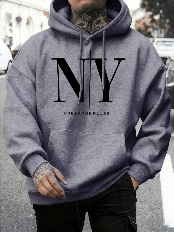 Labagin ang Mga Panuntunan Oo Hindi Mga Print Autumn Fleece Sweatshirt ng Panlalaking Soft Jogging Hoodie Street Comfy Pullovers Sport Loose Sportswear — image 12