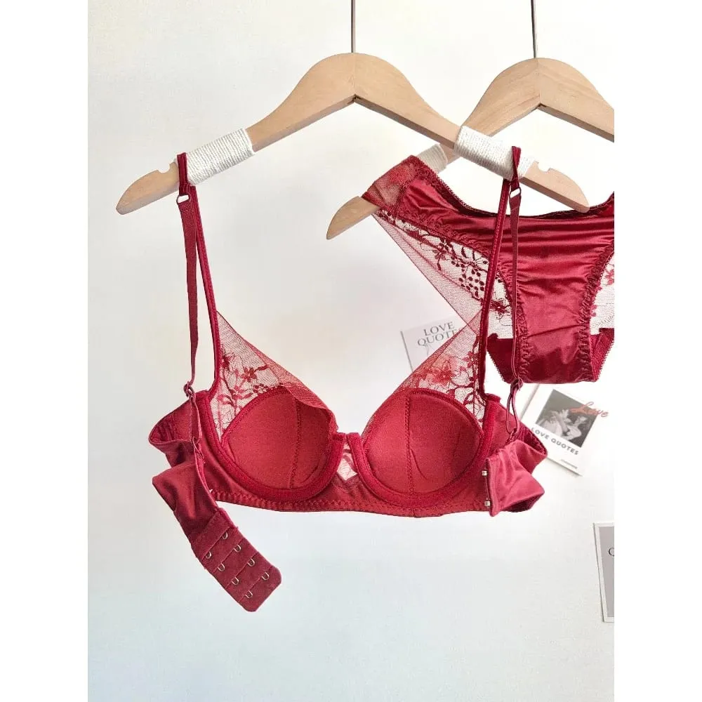 Γυναικεία Δαντελένια Εσώρουχα Μαλακά Underwire Thin Cup Push-Up Σετ εσώρουχα εσώρουχα Comfort Intimates για μικρό μπούστο S-XL καθημερινά εσώρουχα — image 3