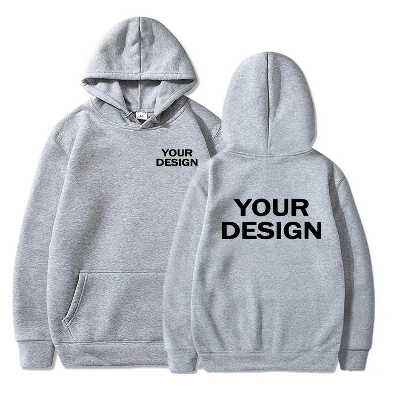 Customized printed men's and women's hoodies, loose casual solid color hoodies, personalized street long sleeved sweatshirts — image 12