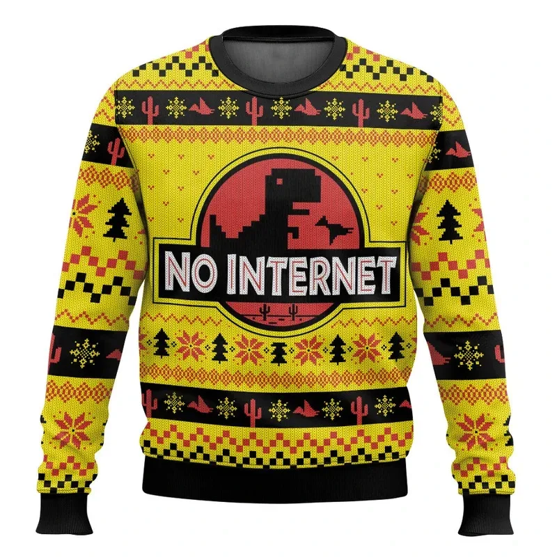 Jurassic Park Dinossauros Feliz Natal Roupas Presentes Suéteres de Papai Noel Moletons masculinos e femininos 3D Festa de outono e inverno