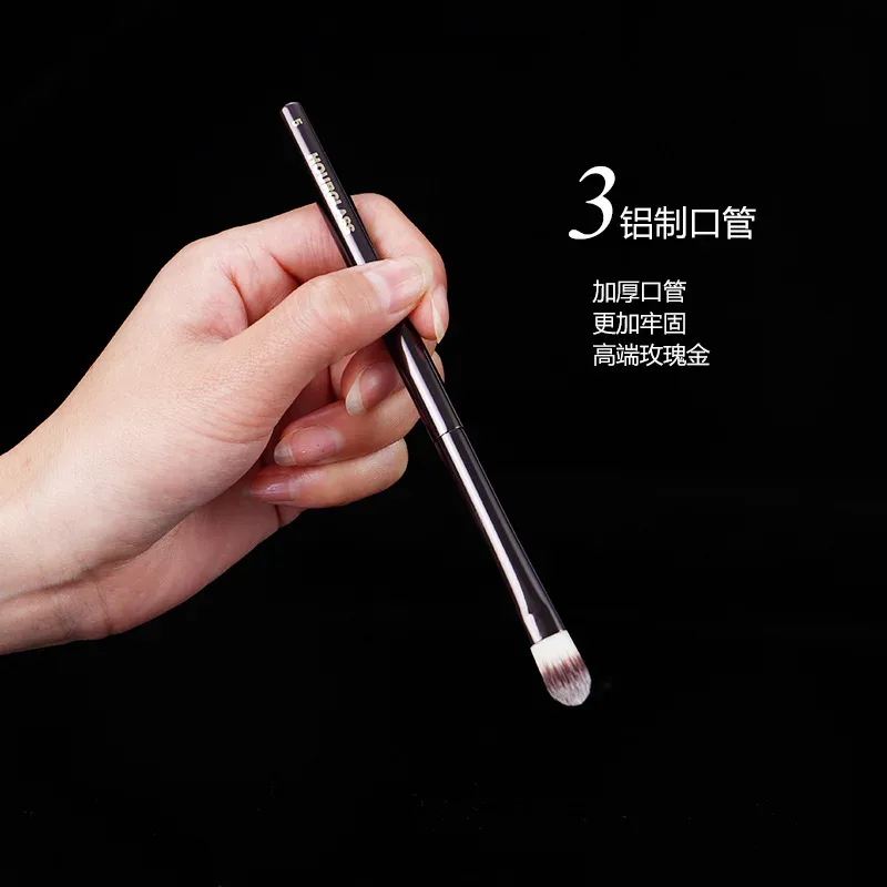 1 pc #5 Concealer Makeup brushes Eyeshadow Make up brush Nose detail exquisite Professional Cosmetic tool metal handle with box — image 3