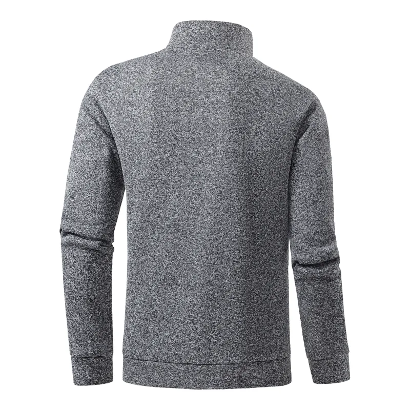 Mga Half-Zip na Sweatshirt ng Autumn na Men's Long-Sleeved Solid Color Pullovers Turtlenecks Streetwear Winter Warm Jackets Sports Coat