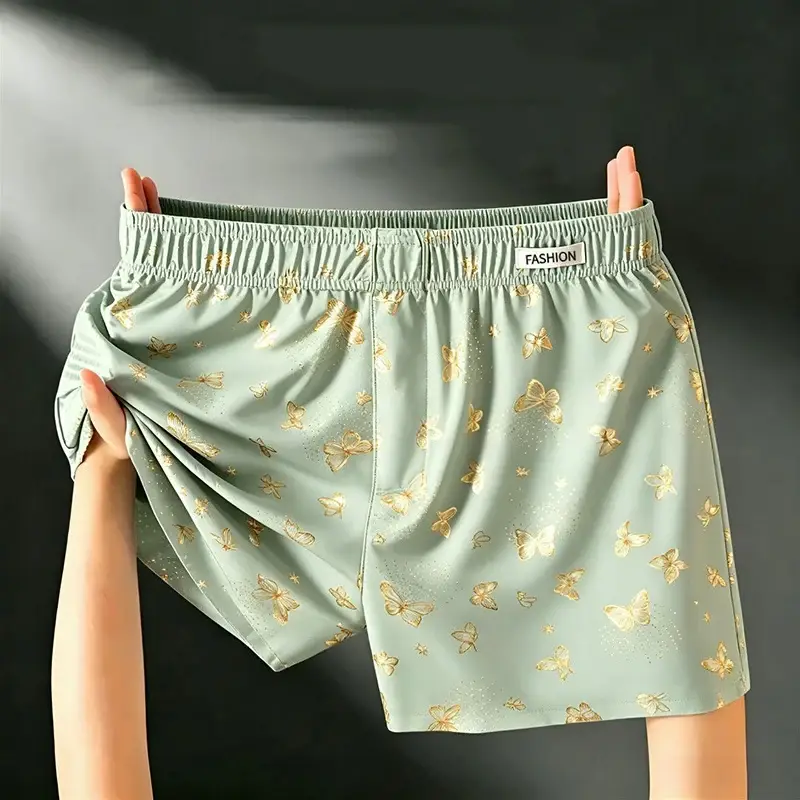 4-Piece Butterfly Print Men's Personalized Aro Pants, Loose And Breathable Casual Underwear, Men's Fashionable Boxer Shorts — image 4