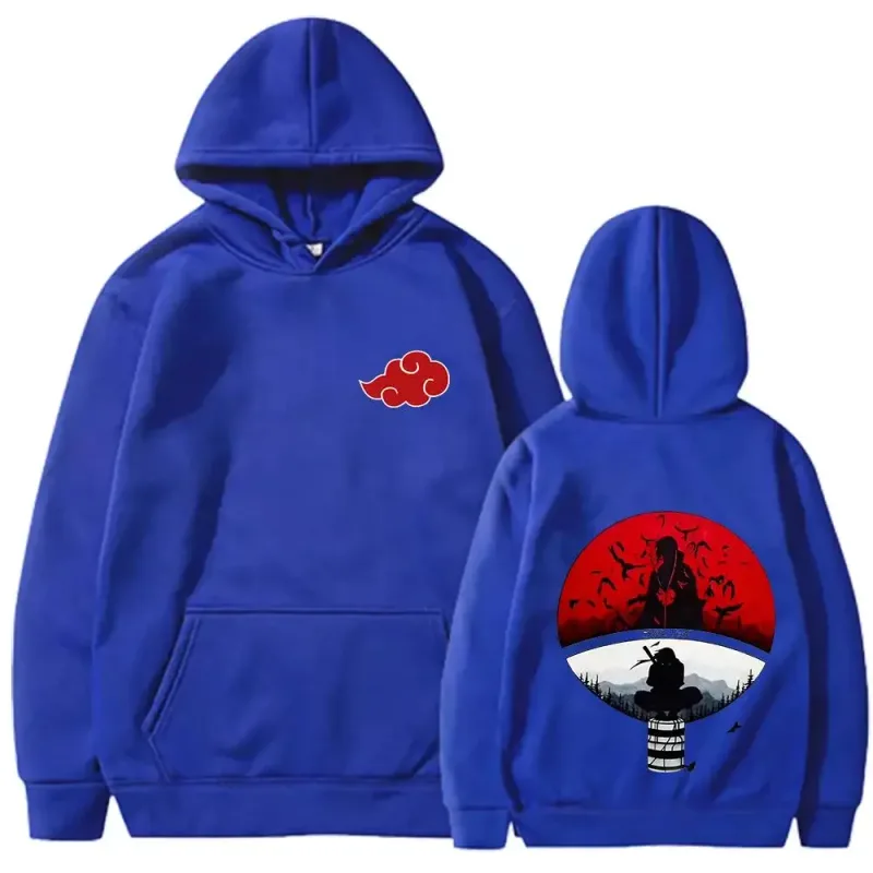 Naruto Itachi Hoodie Akatsuki Crow Anime Print Street Styles Unisex Men Women Oversized Casual Sweatshirts Long Sleeve — image 11