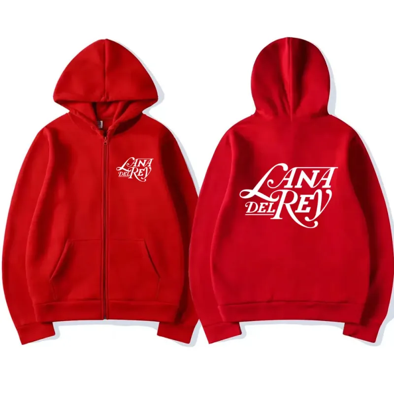 Sudadera con capucha y cremallera con logotipo gráfico de Lana Del Rey para hombre y mujer, sudadera Vintage de gran tamaño con cremallera, sudaderas con capucha de lana a la moda, chaquetas, ropa de calle