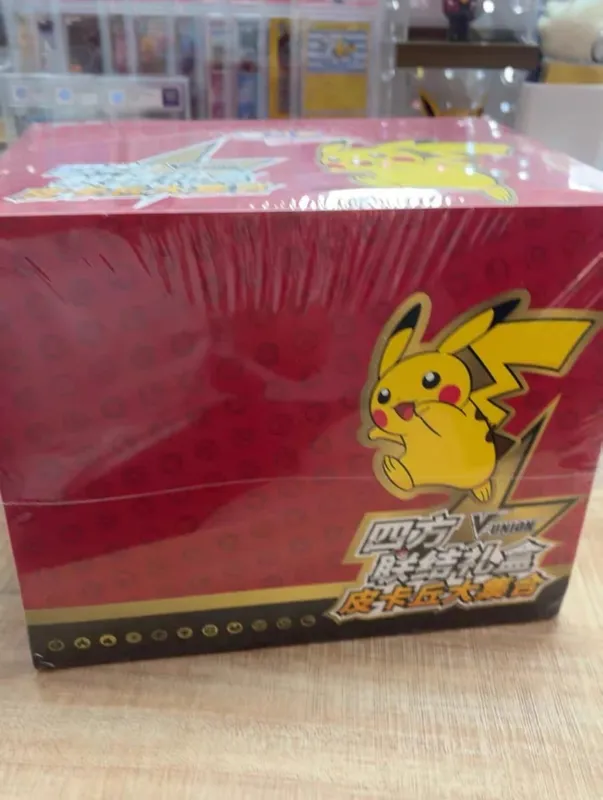 Pokemon Cards Original Trading PTCG Cartoon Quartet Coupling V-UNION Gift Box Pikachu Big Gather Moru Baker Mew-two PTCG — image 9
