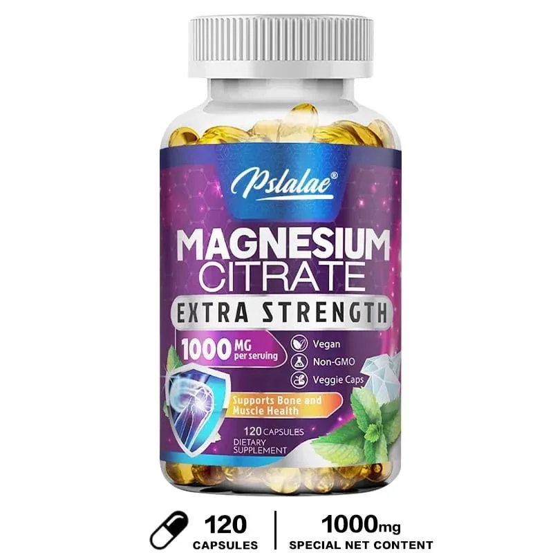 Magnesium Citrate Capsules 1000 Mg - Maximum Absorption for Muscle Nerve Bone and Heart Health Gluten Free Non-GMO — image 9