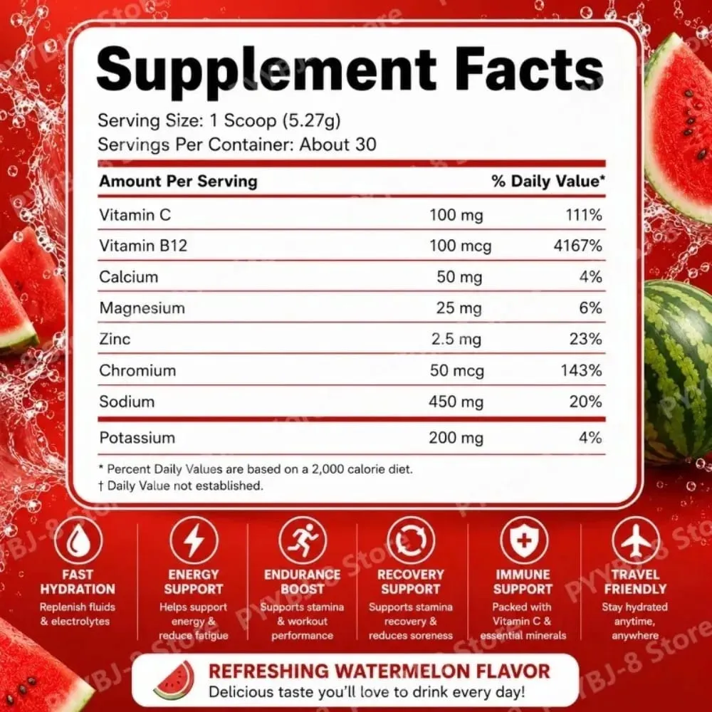 Electrolyte Drink Powder 158g 30 Serving with Sodium Potassium Magnesium Calcium Support Exercise Recovery Energy Enhancement — image 5
