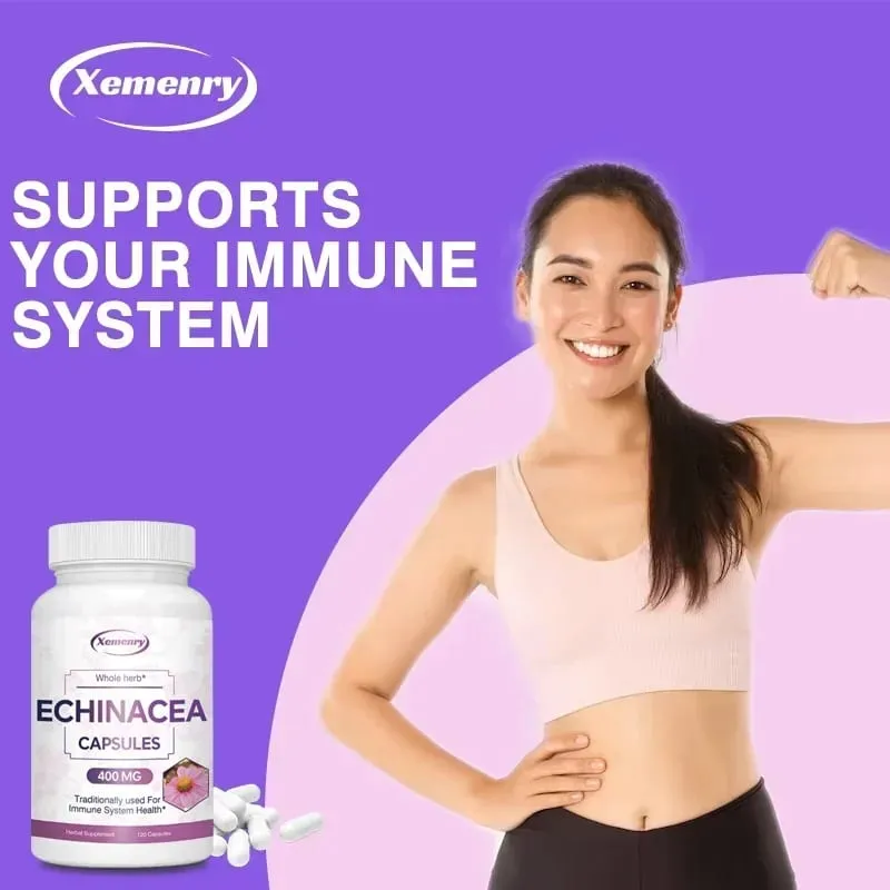 Echinacea kapszula 400 mg - Támogatja az immunrendszer és a légzőrendszer egészségét és csökkenti a megfázás hosszát kiegészítő — image 4