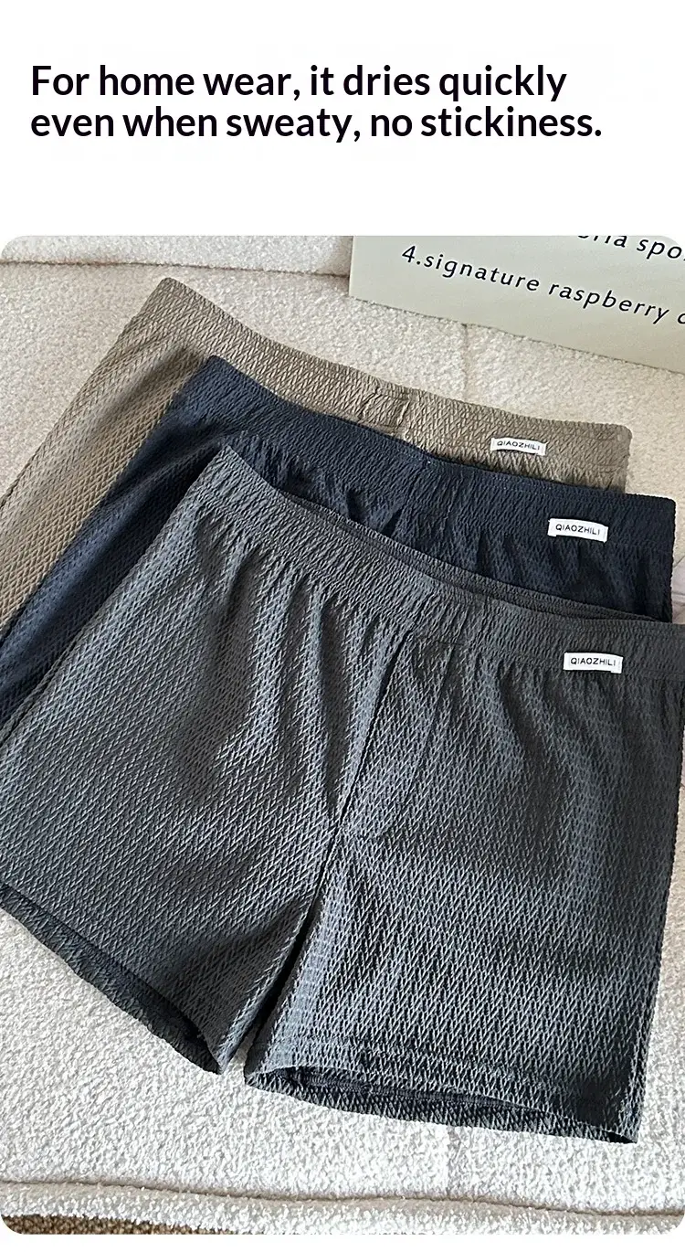 Bagong Men's Ice Silk Jacquard Boxer Shorts, Maluwag at Makahinga, Malaking Sukat, Square-Cut, Kaswal sa Bahay Simpleng Panlalaking Kasuotan — image 3