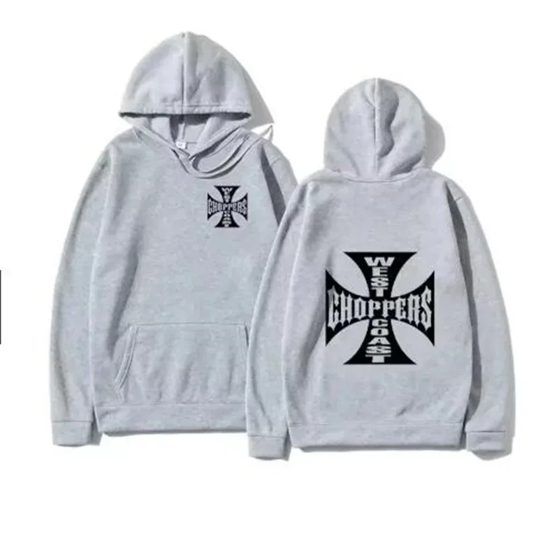 West Coast Iron Cross Choppers Naka - print na Men's Hooded Fashion Cool Sweatshirt Unisex Fashion Fleece Oversized Hoodie Streetwear — image 4