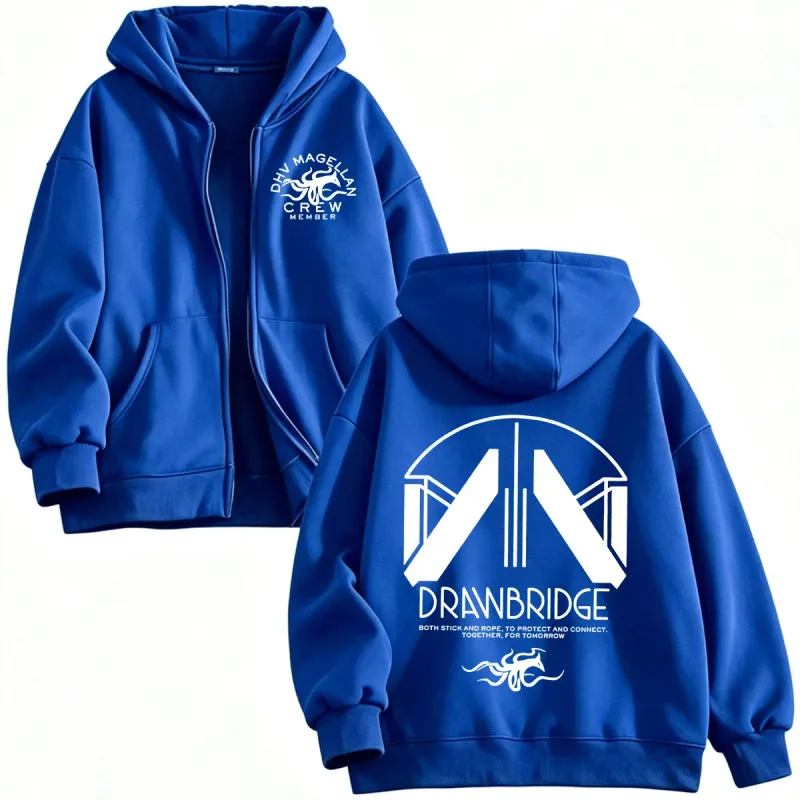 DHV MAGELLAN Crew Member Game DEATH STRANDING 2 on The Beach Zipper Hoodies Men Women Clothing Zip Up Hooded Sweatshirts Jackets