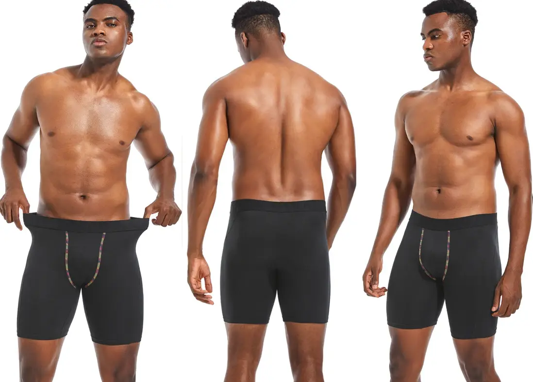 Moda longa dos homens boxers roupa interior de poliéster para homem cuecas sexy calcinha masculina confortável estiramento boxer shorts