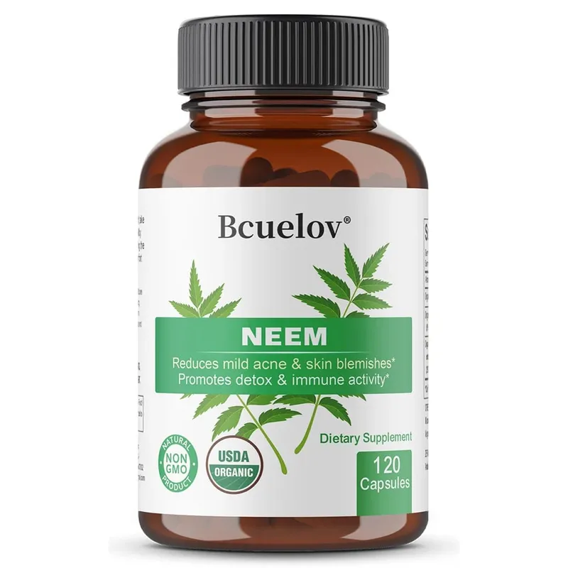 Organic Neem Capsules - Herbal Acne Supplements Supporting Clear Skin and Detox - Vegan Non-GMO Gluten Free — image 9