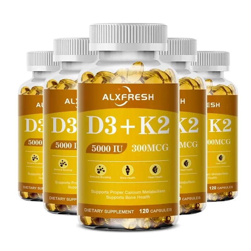 A D3K2 kapszulák támogatják a kalcium felszívódását, erősítik a csontok és a fogak egészségét, valamint védik a szív- és érrendszert és az immunrendszert — image 9