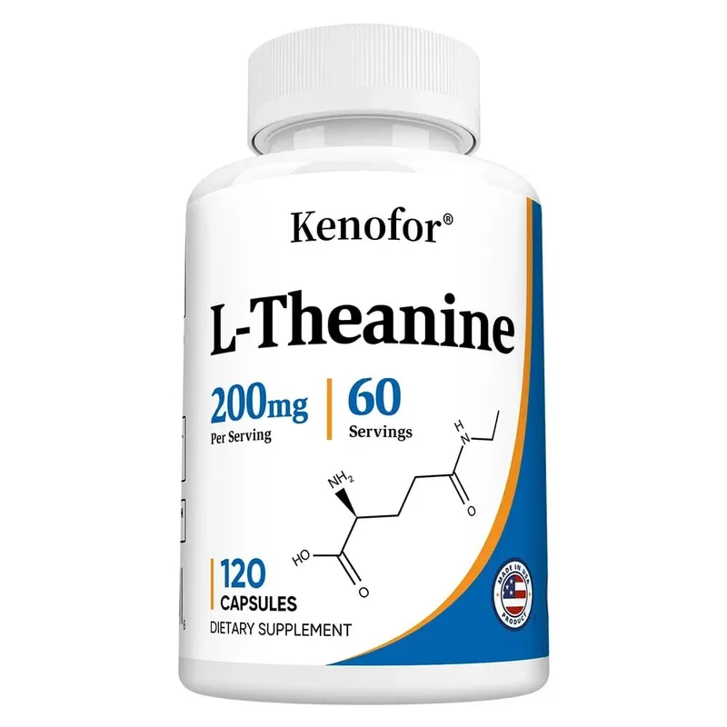 L-Theanine 200 Mg Extra Erős Theanine Kiegészítő – Fókusz- és relaxációs támogatás, jobb alvás, GMO-mentes és gluténmentes