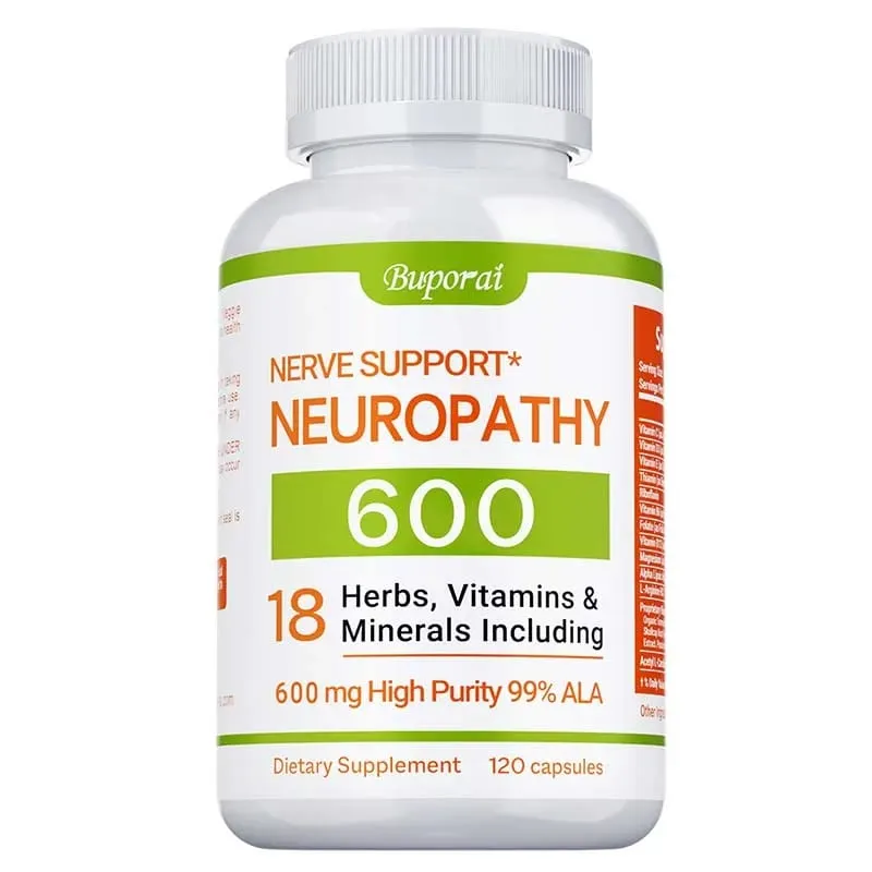 Neuropathy Support Supplement 600mg - Antioxidant Reduces Stress Promotes Nerve Health Cellular Energy Metabolism Non-GMO
