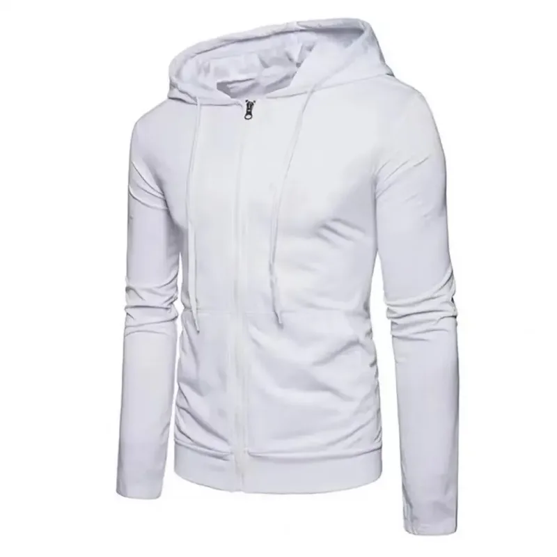 Mode fleece för män avslappnad luvtröja med dragkedja Lämplig för vår och höst — image 5