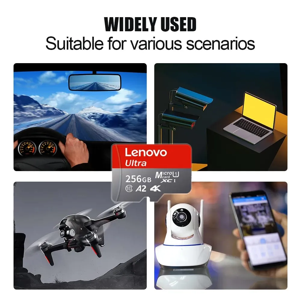 Lenovo High Speed Micro SD Memory Card 512GB 4K Full HD Video Compatible with Phone GoPro Action Camera 64GB 128GB 256GB — image 3