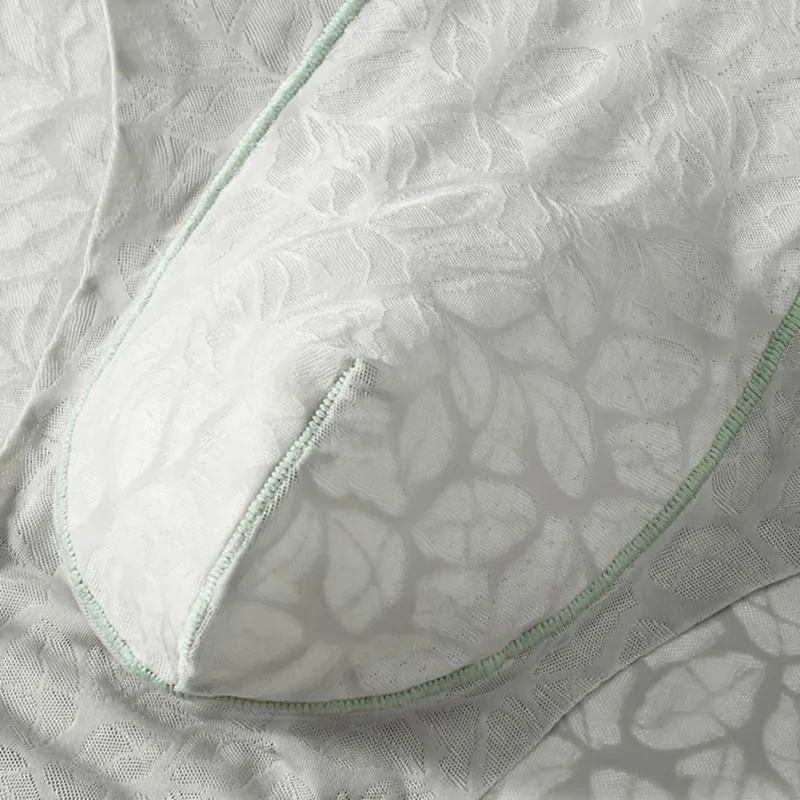 Men Ice Silk Ultra-thin Brief Underwear Seamless Lace Jacquard Breathable Pantie 3D Bulge Pouch Transparent Mesh Lingerie — image 9