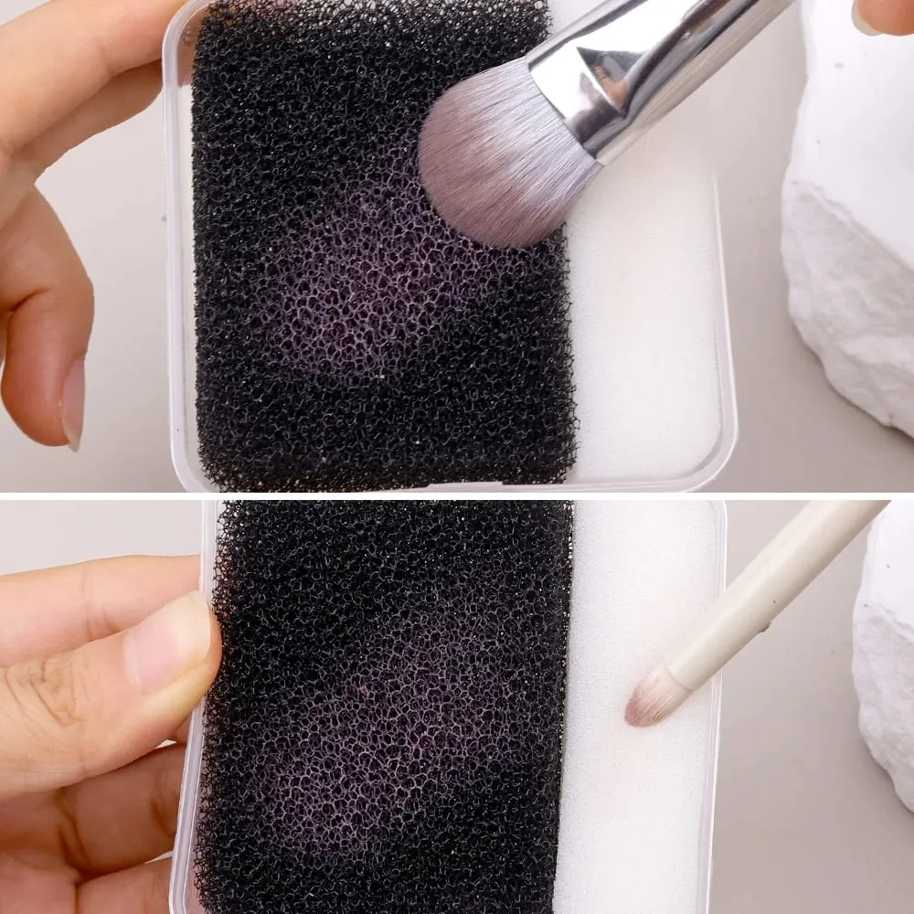 13PCS Makeup Brush Cleaner Sponge Set Portable Dry Eye Shadow Wash Beauty Tools Brushes Cleaning Box Sponge Puff Cleaner women — image 2