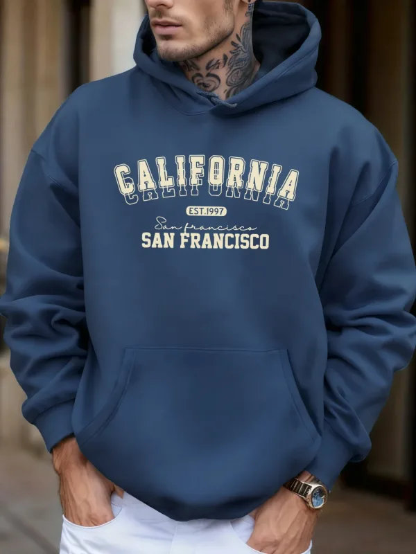 California San Francisco Est 1997 Print Soft Loose Hoodies Fleece Autumn Sportswear Men'S Sport Jogging Sweatshirts Comfy Tops — image 16