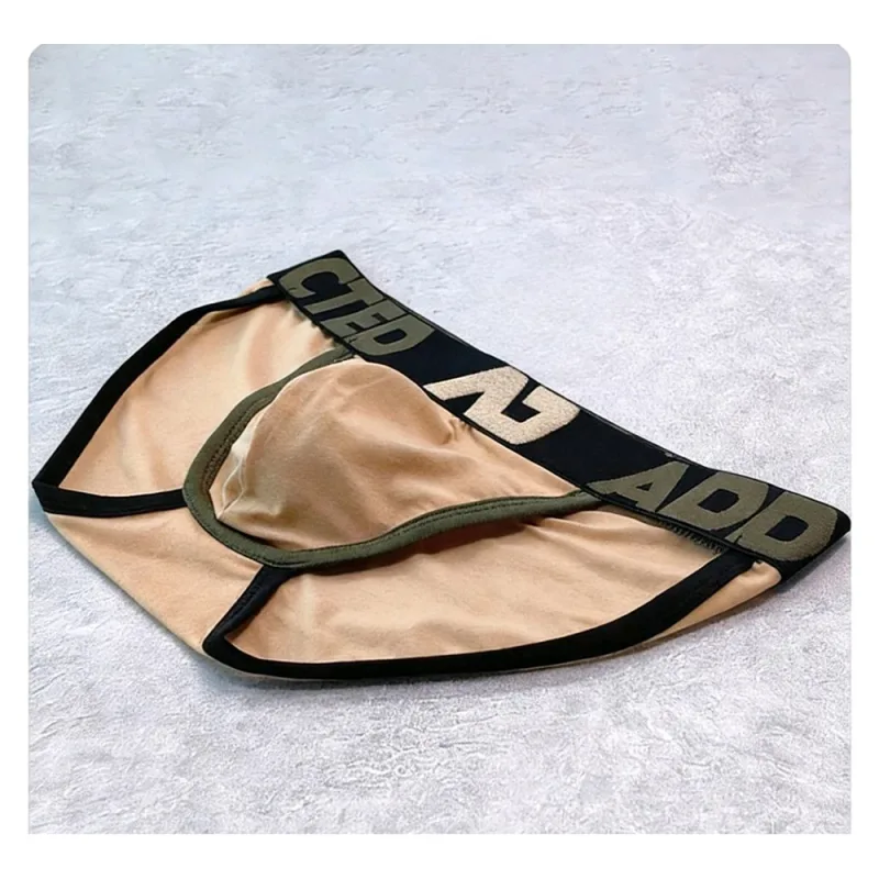 Roupa interior masculina simples respirável briefs com tridimensional oco volta marca calças de cintura baixa algodão confortável cuecas — image 10