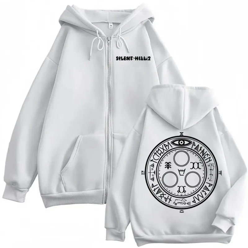 Limited Silent Hill 2 Game Print Zipper Hoodies Mataas na Kalidad ng Fashion Zip Up Pullover Mga Lalaking Babae Casual Long Sweatshirts — image 7