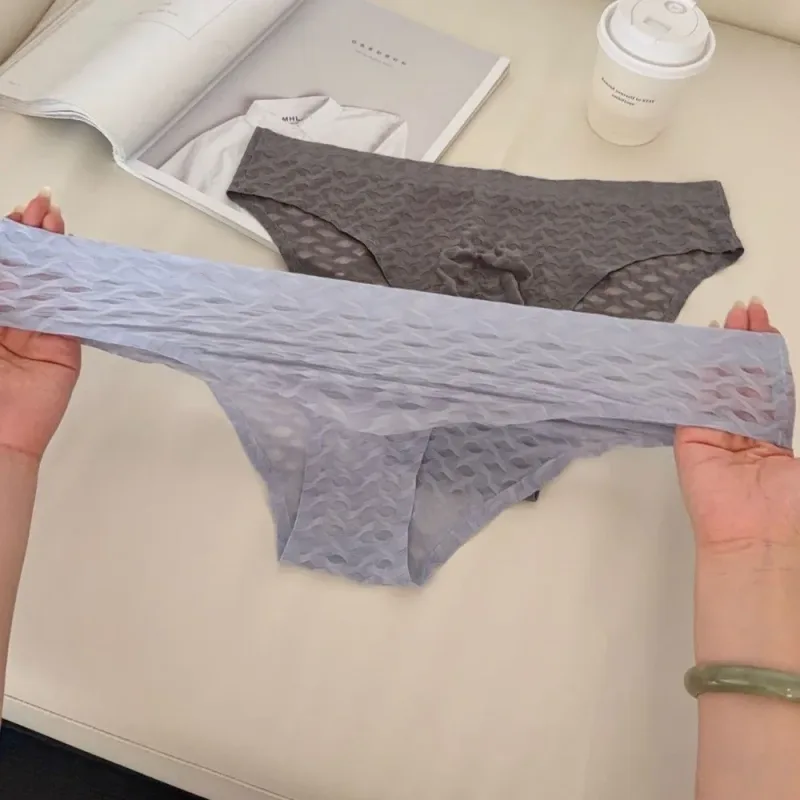 Panties Mesh Thin Men's Underwear Transparent Low Waist Ice Silk Underpants Bubble U Convex Pouch Men Triangle Briefs Male — image 11