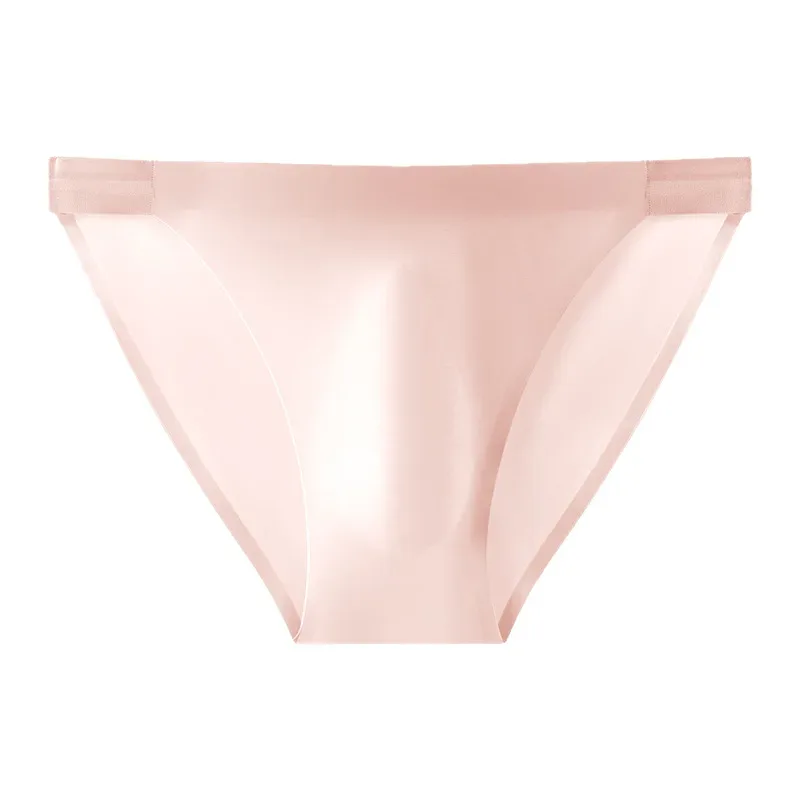 Seamless Quick Drying Men Briefs Underwear Solid Color Ice Silk Light AndThin Underpants Sexy Breathable 3D Pouch Panties Undies