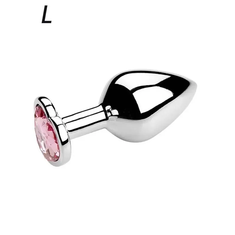 5 Sizes Stainless Steel Crystal Heart Anal Plug Removable Butt Plug Stimulator Prostate Massager Anal Sex Toys Dildos — image 16
