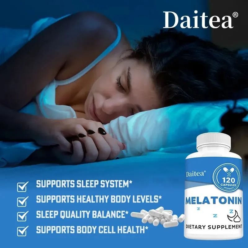 Melatonin Supplement Capsules 5 Mg - Natural Sleep Support Relaxation and Calmness Promotes Sleep Quality — image 3