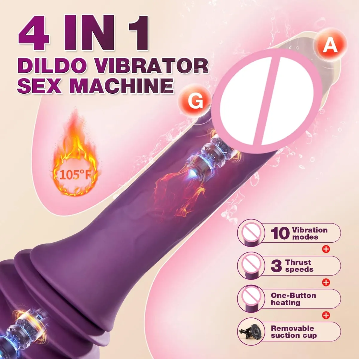 Beichao Sex Machine tolóműködő vibrátor G Spot hüvelyi masszírozó női maszturbáció tapadókorongos melegítő szexjátékok — image 2