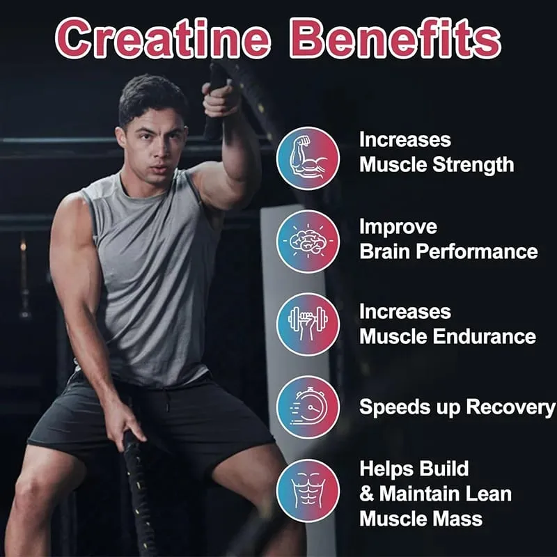 Kexinsh Creatine Monohydrate Gummies 6000mg Sugar Free Chewable Creatine for Muscle Strength Muscle Builder Energy Boost — image 5