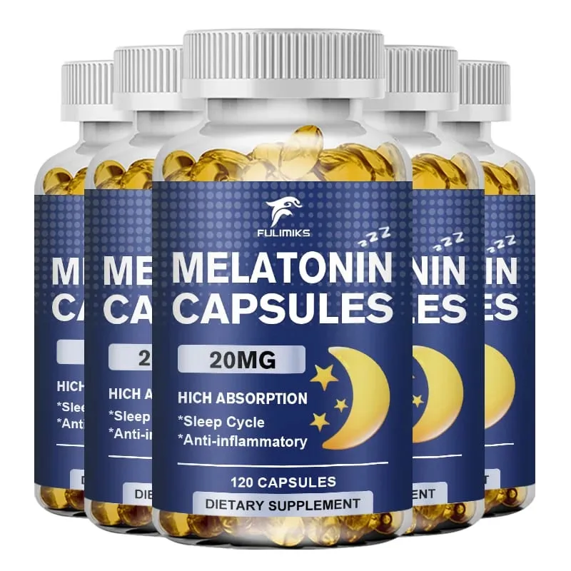 Συμπλήρωμα διατροφής μελατονίνης 20mg ύπνου 120 κάψουλες με γεύση φράουλα Περιέχει μελατονίνη - Υγιής ύπνος