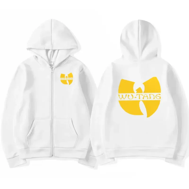 Hip Hop Années 90 Wu Clan T-tangs Grafik Luvtröja Herr Punkjacka med dragkedja för damer Långärmad fleece gotisk kappa Lösa streetwear — image 2
