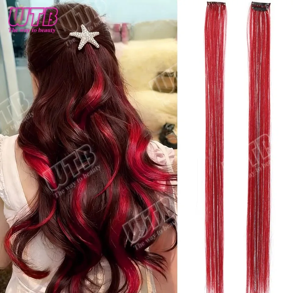 60cm Συνθετική περούκα BB Clip Έγχρωμη Επέκταση Μαλλιών με σύρμα λέιζερ Κατάλληλη για γυναίκες κορίτσια για να φορούν σε γιορτές και πάρτι — image 15